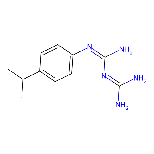 N-[4-(propan-2-yl)phenyl]imidodicarbonimidic diamide structure