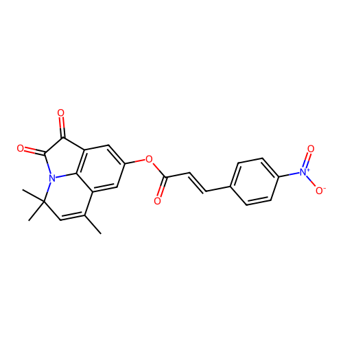 4,4,6-trimethyl-1,2-dioxo-1,2-dihydro-4H-pyrrolo[3,2,1-ij]quinolin-8-yl (2E)-3-(4-nitrophenyl)prop-2-enoate structure