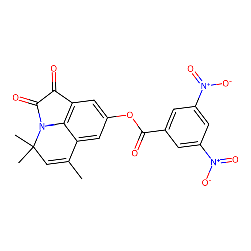 4,4,6-trimethyl-1,2-dioxo-1,2-dihydro-4H-pyrrolo[3,2,1-ij]quinolin-8-yl 3,5-dinitrobenzoate structure