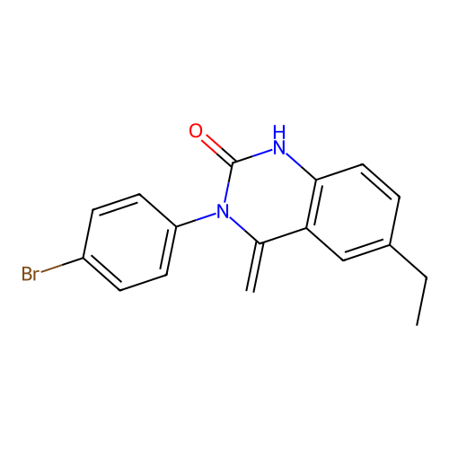 3-(4-bromophenyl)-6-ethyl-4-methylene-3,4-dihydroquinazolin-2(1H)-one structure