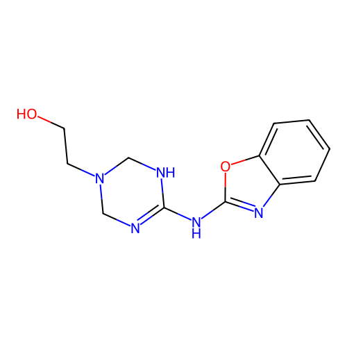 2-(4-(Benzo[d]oxazol-2-ylimino)-1,3,5-triazinan-1-yl)ethanol structure