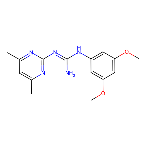 N-(3,5-Dimethoxy-phenyl)-N'-(4,6-dimethyl-pyrimidin-2-yl)-guanidine structure