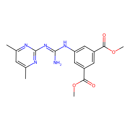 Dimethyl 5-(3-(4,6-dimethylpyrimidin-2-yl)guanidino)isophthalate structure