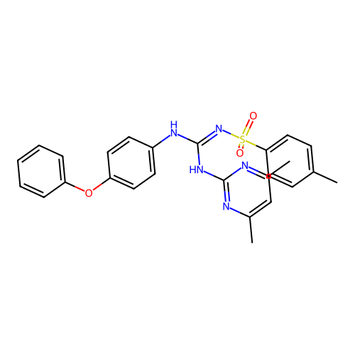 1-(4,6-dimethylpyrimidin-2-yl)-2-(4-methylphenyl)sulfonyl-3-(4-phenoxyphenyl)guanidine structure