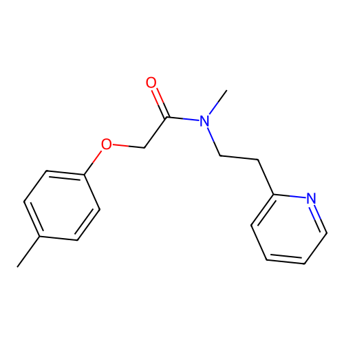 N-methyl-2-(4-methylphenoxy)-N-(2-pyridin-2-ylethyl)acetamide structure