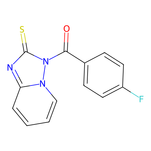 (4-Fluorophenyl)-(2-sulfanylidene-[1,2,4]triazolo[1,5-a]pyridin-3-yl)methanone structure