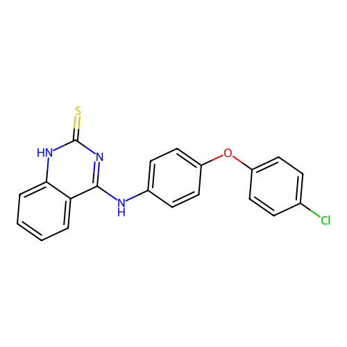 4-[4-(4-chlorophenoxy)anilino]-1H-quinazoline-2-thione structure