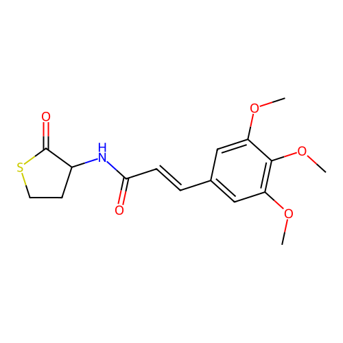 (E)-N-(2-oxothiolan-3-yl)-3-(3,4,5-trimethoxyphenyl)prop-2-enamide structure