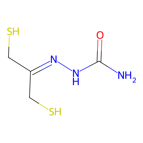 2-(1,3-Disulfanylpropan-2-ylidene)hydrazinecarboxamide structure
