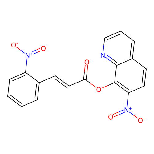 Cinnamic acid, o-nitro-, 7-nitro-8-quinolyl ester structure