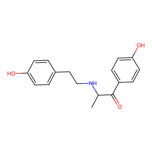 2-((4-Hydroxyphenethyl)amino)-1-(4-hydroxyphenyl)propan-1-one structure