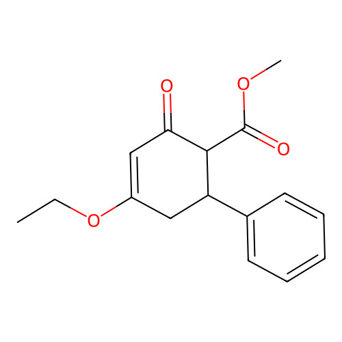 Methyl 4-ethoxy-2-oxo-6-phenylcyclohex-3-ene-1-carboxylate structure