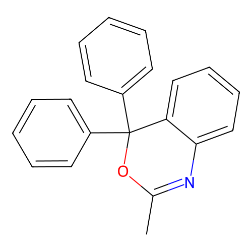 2-methyl-4,4-diphenyl-4H-3,1-benzoxazine structure