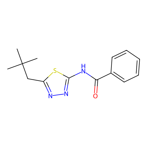 N-[5-(2,2-dimethylpropyl)-1,3,4-thiadiazol-2-yl]benzamide structure