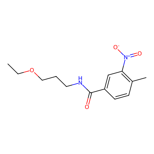 N-(3-ethoxypropyl)-4-methyl-3-nitrobenzamide structure