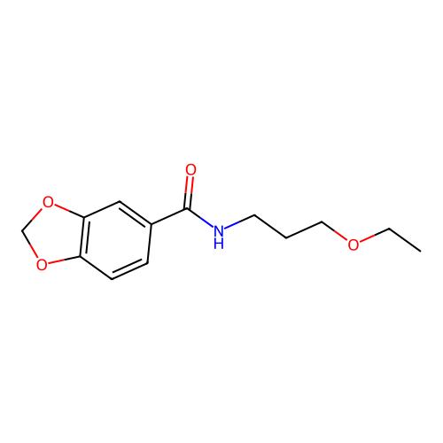 N-(3-ethoxypropyl)-1,3-benzodioxole-5-carboxamide structure