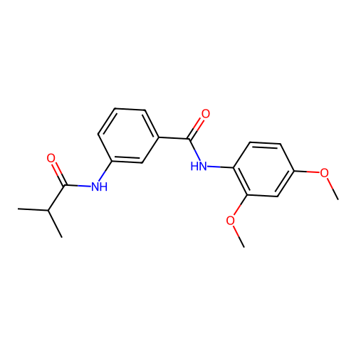 N-(2,4-dimethoxyphenyl)-3-[(2-methylpropanoyl)amino]benzamide structure