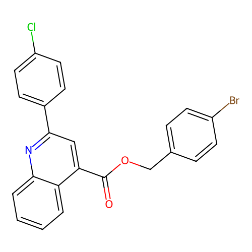 4-Bromobenzyl 2-(4-chlorophenyl)quinoline-4-carboxylate structure