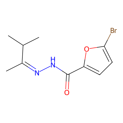5-bromo-N-(3-methylbutan-2-ylideneamino)furan-2-carboxamide structure