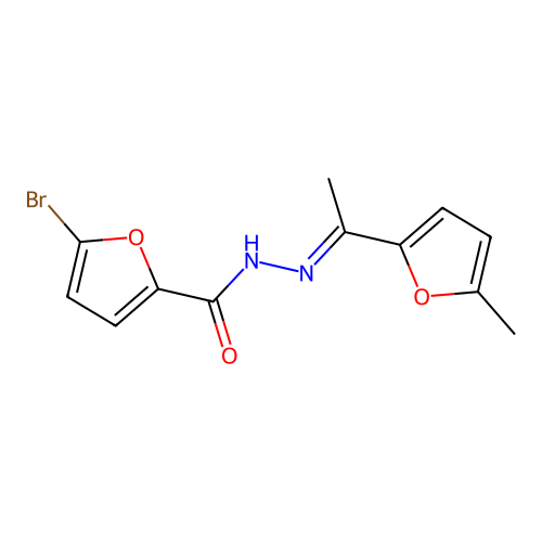 5-bromo-N-[1-(5-methylfuran-2-yl)ethylideneamino]furan-2-carboxamide structure