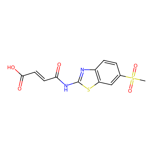 2-butenoic acid, 4-[[6-(methylsulfonyl)-2-benzothiazolyl]amino]-4-oxo-, (2E)- structure
