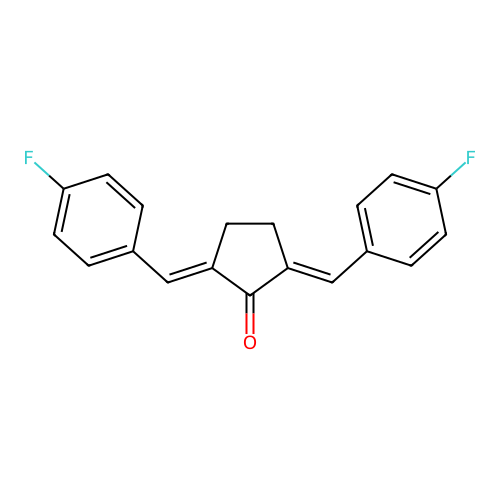 (2E,5E)-2,5-bis[(4-fluorophenyl)methylidene]cyclopentan-1-one structure