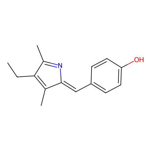 4-[(4-Ethyl-3,5-dimethylpyrrol-2-ylidene)methyl]phenol structure