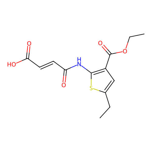 3-[(3-ethoxycarbonyl-5-ethyl-thiophen-2-yl)carbamoyl]prop-2-enoic Acid structure