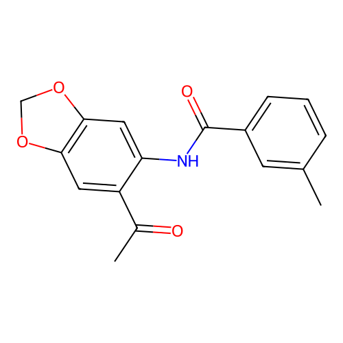 N-(6-acetyl-1,3-benzodioxol-5-yl)-3-methylbenzamide structure