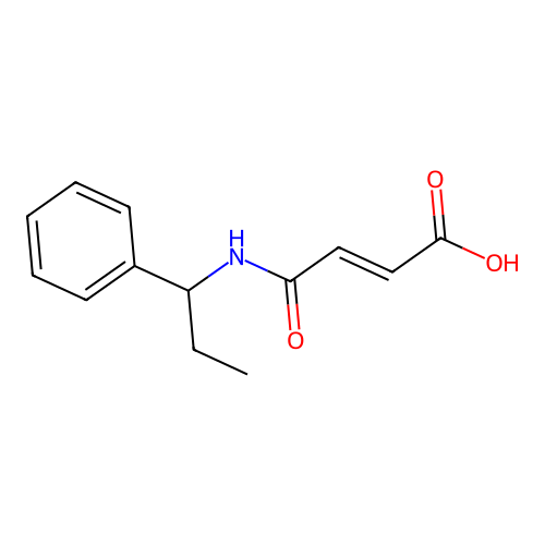 (E)-4-oxo-4-(1-phenylpropylamino)but-2-enoic acid structure
