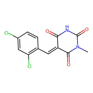 (5E)-5-[(2,4-dichlorophenyl)methylidene]-1-methyl-1,3-diazinane-2,4,6-trione structure