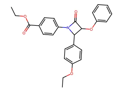 Ethyl 4-[2-(4-ethoxyphenyl)-4-oxo-3-phenoxyazetidin-1-yl]benzoate structure