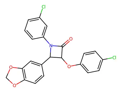 4-(1,3-Benzodioxol-5-yl)-3-(4-chlorophenoxy)-1-(3-chlorophenyl)-2-azetidinone structure