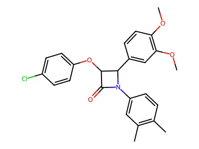 3-(4-Chlorophenoxy)-4-(3,4-dimethoxyphenyl)-1-(3,4-dimethylphenyl)azetidin-2-one structure
