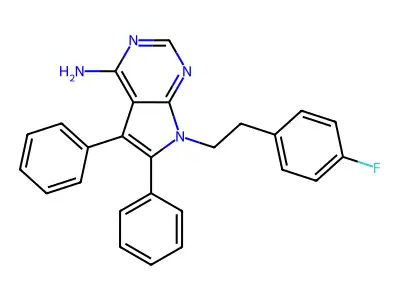 7-[2-(4-Fluorophenyl)ethyl]-5,6-diphenylpyrrolo[2,3-d]pyrimidin-4-amine structure