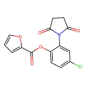 4-Chloro-2-(2,5-dioxopyrrolidin-1-yl)phenyl furan-2-carboxylate structure