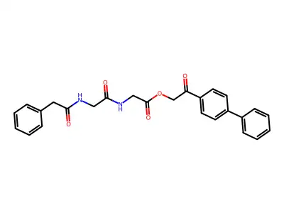 2-(biphenyl-4-yl)-2-oxoethyl N-(phenylacetyl)glycylglycinate structure