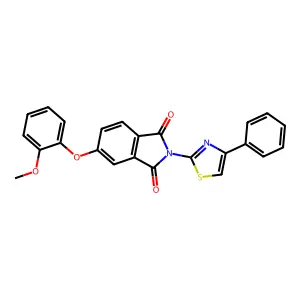 5-(2-methoxyphenoxy)-2-(4-phenyl-1,3-thiazol-2-yl)-1H-isoindole-1,3(2H)-dione structure