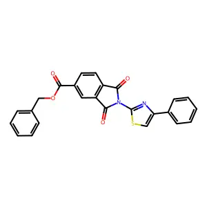 Benzyl 1,3-dioxo-2-(4-phenylthiazol-2-yl)isoindoline-5-carboxylate structure