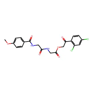 [2-(2,4-dichlorophenyl)-2-oxoethyl] 2-[[2-[(4-methoxybenzoyl)amino]acetyl]amino]acetate structure