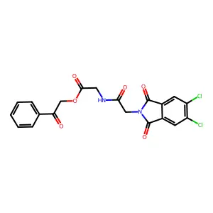 Phenacyl 2-[[2-(5,6-dichloro-1,3-dioxo-isoindol-2-yl)acetyl]amino]acetate structure