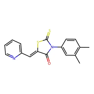 (Z)-3-(3,4-dimethylphenyl)-5-(pyridin-2-ylmethylene)-2-thioxothiazolidin-4-one structure