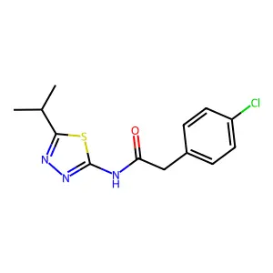 2-(4-chlorophenyl)-N-(5-propan-2-yl-1,3,4-thiadiazol-2-yl)acetamide structure