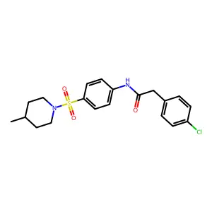 2-(4-chlorophenyl)-N-{4-[(4-methylpiperidin-1-yl)sulfonyl]phenyl}acetamide structure