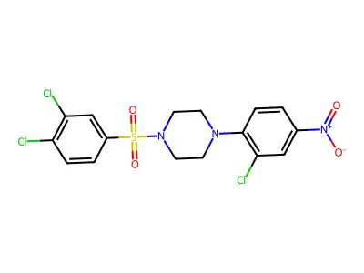 1-(2-Chloro-4-nitrophenyl)-4-(3,4-dichlorophenyl)sulfonylpiperazine structure