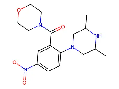 4-[2-(3,5-Dimethyl-1-piperazinyl)-5-nitrobenzoyl]morpholine structure