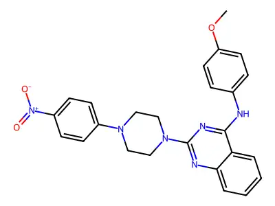N-(4-methoxyphenyl)-2-[4-(4-nitrophenyl)piperazin-1-yl]quinazolin-4-amine structure