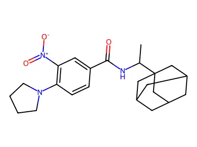 N-[1-(1-adamantyl)ethyl]-3-nitro-4-pyrrolidin-1-ylbenzamide structure