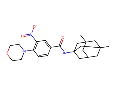 N-(3,5-dimethyl-1-adamantyl)-4-morpholin-4-yl-3-nitrobenzamide structure