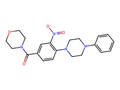 Morpholin-4-yl-[3-nitro-4-(4-phenylpiperazin-1-yl)phenyl]methanone structure